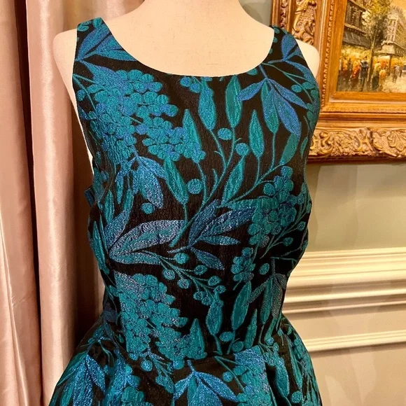 $288 NWT Lilly Pulitzer Jollian Brocade Dress Deep Lagoon Berry Wild Metallic 12 - Picture 5 of 6